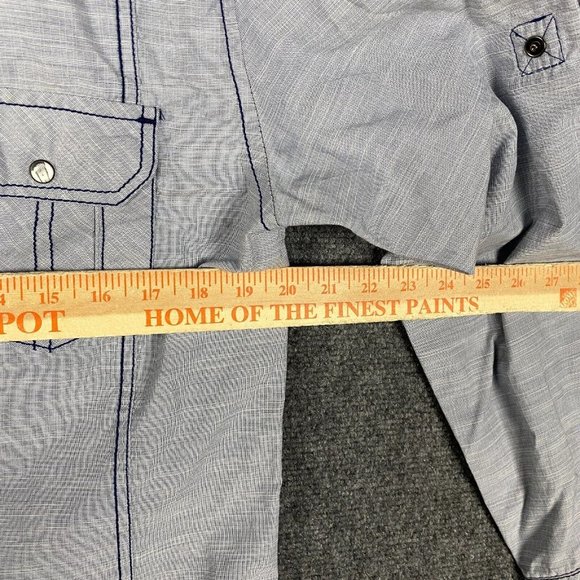 Various Artists Pearl Snap Shirt Men's Medium Long Sleeve Gray Cotton Blend M - Picture 5 of 10